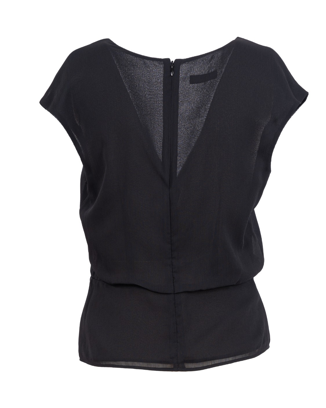 shop EMPORIO ARMANI Saldi Top: Emporio Armani top incrociato in creponne con balza.
Profondo scollo V.
maniche ad aletta.
Fondo con balza. 
Chiusura con zip sul retro.
Vestibilità regolare.
Composizione: 100% Poliestere.
Fabbricato in Cina.. INK1DT I9906-999 number 6888722